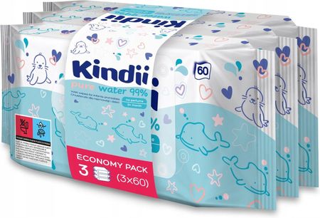 Kindii Wipsy 3X`60 Pure Water 99% (Pop Up)