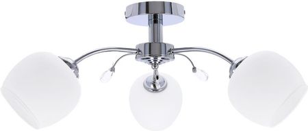 Candellux Lighting Estar Lampa Sufitowa Chromowy E27 Klosz Biały 3309432