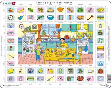 Larsen Puzzle 70El. Ramkowe Maxi Learning English In The Kitchen