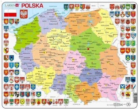 Larsen Puzzle 70El. Mapa Polska Polityczna
