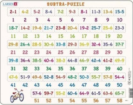 Larsen Puzzle 58El. Odejmowanie Od 1-65