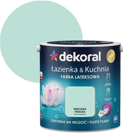 Dekoral Farba Lateksowa Łazienka I Kuchnia Miętowa Pokusa 2,5l