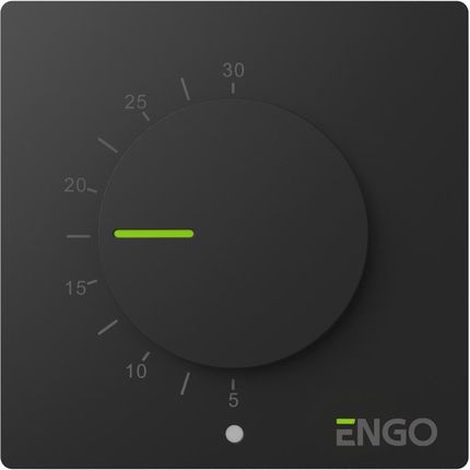 Engo Controls Przewodowy Natynkowy Regulator Temperatury Z Pokrętłem 230V Czarny (ESIMPLE230B)