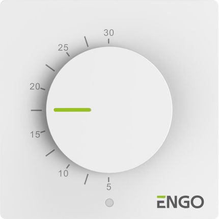 Engo Controls Przewodowy Natynkowy Regulator Temperatury Z Pokrętłem 230V Biały (ESIMPLE230W)