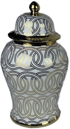 Dkd Home Decor Szkatułka Porcelana Złoty Biały Orientalny (22X22X42 Cm) 508403