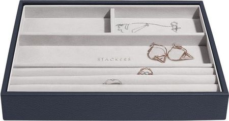 Stackers Szkatułka Na Biżuterię Pebble 4 Komorowa Classic Granatowa 128253