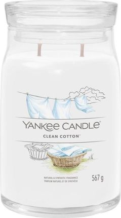 Yankee Candle Signature Świeca W Dużym Słoiku Z Dwoma Knotami Clean Cotton 140489