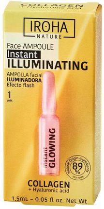 IROHA nature Instant Flash Illuminating Face Ampoule rozświetlająca ampułka do twarzy z kolagenem i kwasem hialuronowym 1.5ml