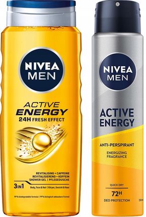Nivea Men Active Energy Zestaw Żel +Antyperspirant