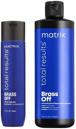 Matrix Zestaw Prezentowy Brass Off Szampon Neutralizujący Miedziane Odcienie 300Ml + Maska 500Ml