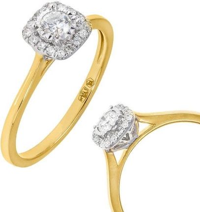 Złoty pierścionek zaręczynowy z brylantami PR.K145 RC
