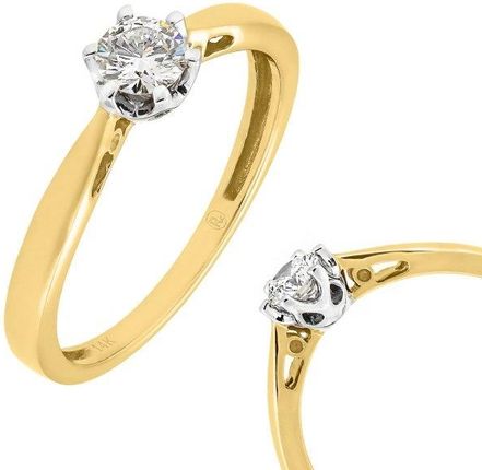 Złoty pierścionek zaręczynowy z brylantem PR.A212/10 RC