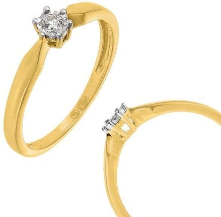 Złoty pierścionek zaręczynowy z brylantem PR.A102 RC