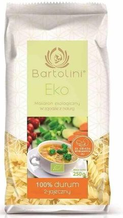 Bartolini Makaron 100% Durum 2 Jajeczny Świderek Bio 250g