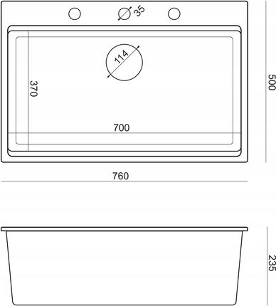 Zlewozmywak Quadron Marc 76x50cm Czarny Mat Stal HQM7650U7BS