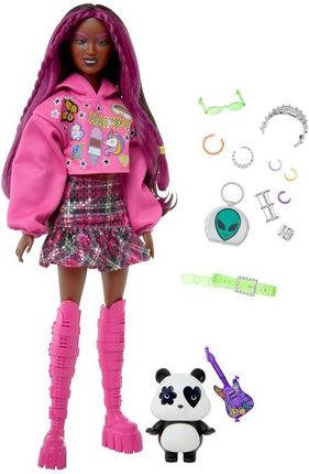 Barbie Extra Strój pop punk/Różowe włosy HKP93