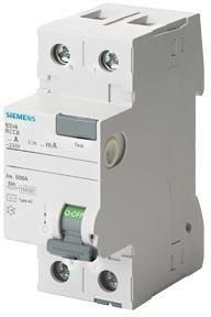 Siemens Wyłącznik Różnicowoprądowy Sentron 2P 25A ,03A Typ Ac Biegun N Z Lewej 5SV4312-0KL