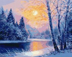 Zdjęcie Malowanie po numerach Zimowy wieczór 40x50cm - Mielno