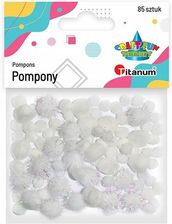 Zdjęcie Pompony akrylowe, brokatowe 85 szt. białe (2829 - Dolsk