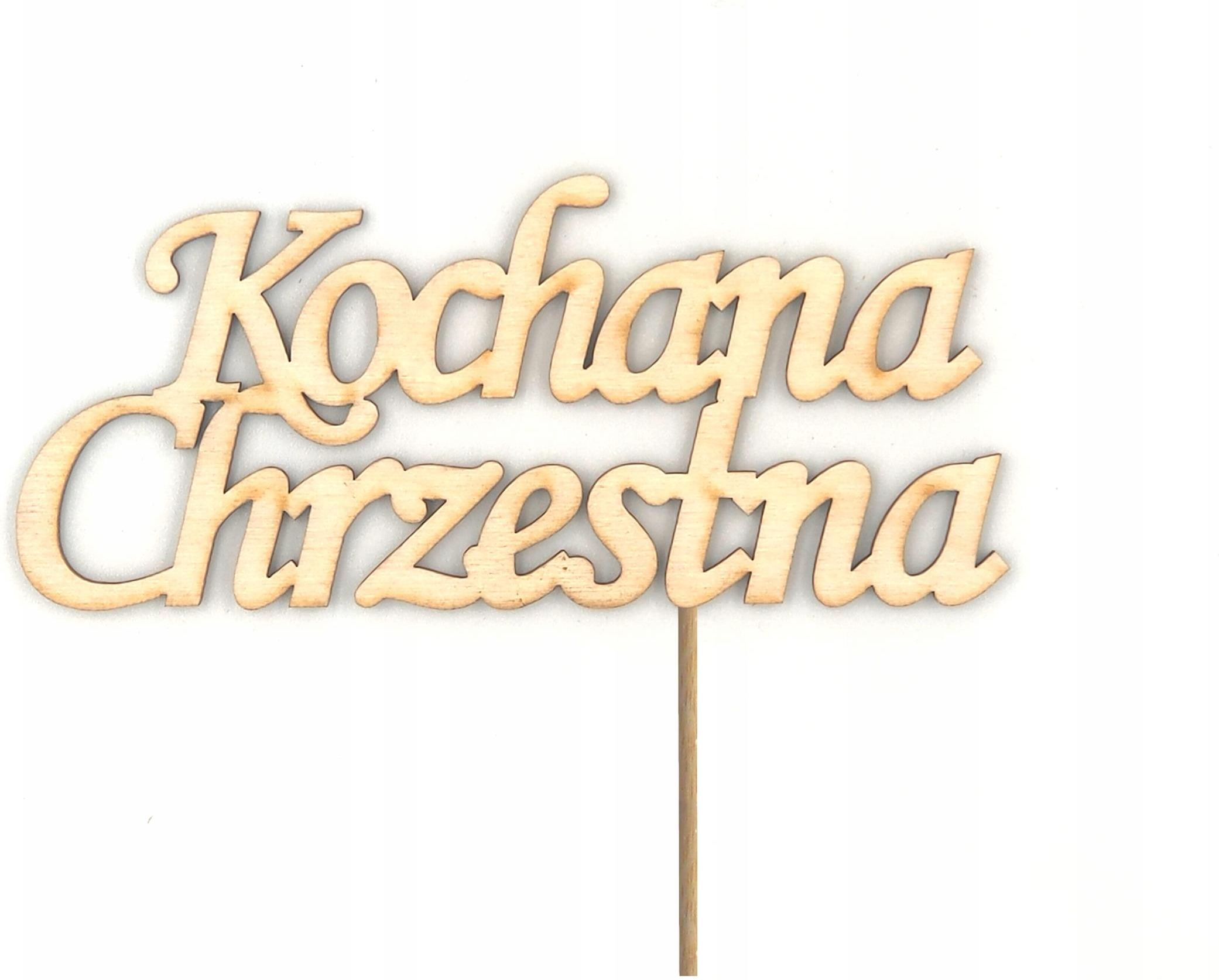 5szt komplet Topper Napis Kochana Chrzestna - Ceny i opinie - Ceneo.pl