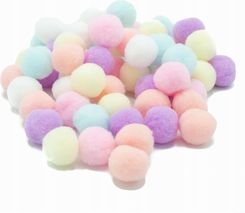 Zdjęcie Pompony kulki pastelowe 2 cm 60 szt. mix kolorów, - Proszowice