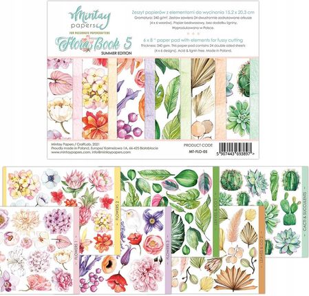 Zestaw papierów 15 x 20 cm Mintay Flora Book 5