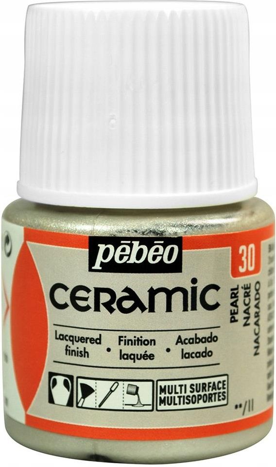 Pebeo Deco Pearl Vernice Acrilica Perlata Per Decorazione - 45 Ml, Colore Nero, Fluida E Coprente Per Legno, Vetro, Metallo, Tela