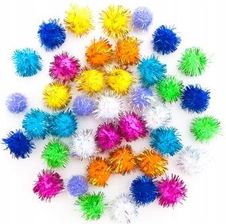Zdjęcie Pompony poliestrowe metalizowane 2cm 40 sztuk, Dp - Olkusz