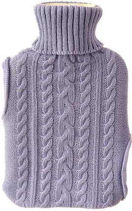 Termofor gumowy w pokrowcu sweterku fioletowy 1,6 l 33x20 cm