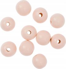 Zdjęcie Koraliki drewniane kulki pudrowo różowe 2,5 cm 10 - Kłecko