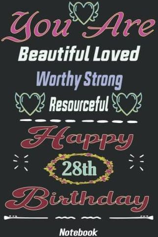You Are Beautiful Loved Worthy Strong Resourceful Happy 28th Birthday ...