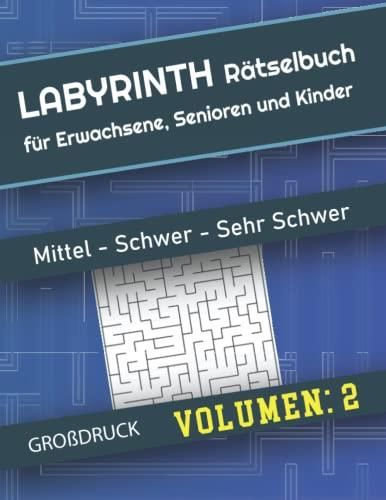 Labyrinth Rätselbuch Volumen 2: Großdruck Rätselbuch Labyrinth für