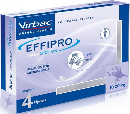 Virbac Effipro Spot On 1Sz M 4X1,34Ml Na Psa O Masie Ciała Od 10 Do 20Kg