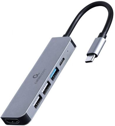 Gembird Adapter wieloportowy USB-C 5w1, PD, HDMI, USB 3.1, USB 2.0x2