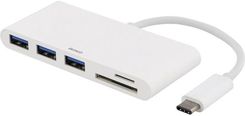 Deltaco USB 3.1 Gen 1 hub USB-C 3USB A SD/micro USB hub - 3 - Biały