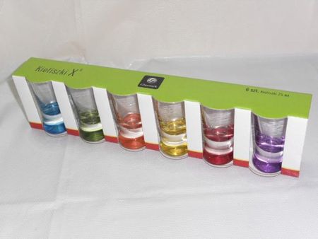 Glasmark kieliszki do wódki x kolorowe dno mix (57-0090-0025-5082-26)