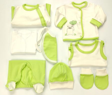Komplet niemowlęcy 56 zielony wyprawka zestaw 8 sz