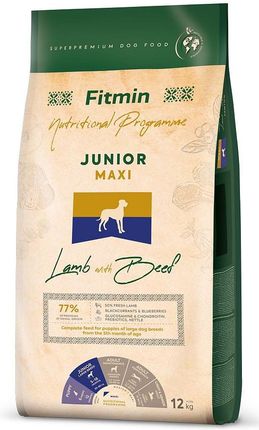 Fitmin Maxi Junior Lamb And Beef 12Kg