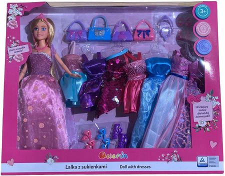 Elefun Lalka Barbie Z Sukienkami Akcesoria