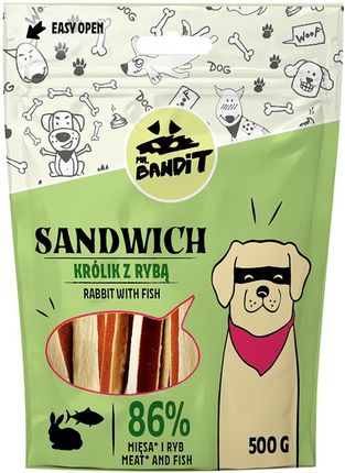 Mr Bandit Sandwich Królik Z Rybą Paski Przysmak Dla Psa 500G