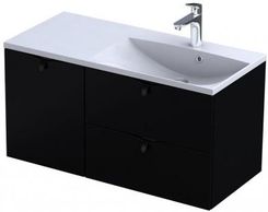 Oristo Szafka wisząca SIENA 100 cm z umywalką AMELIA, PRAWA CZARNY MAT OR45-SD2S-60-8 + OR45-SN1S-40-8 + UME-AM-100-92-P