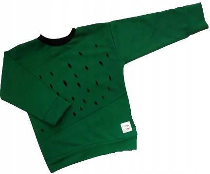 Bluza zielono czarna z dziurami rozmiar 98