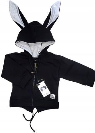 Bluza parka królik czarno szara rozmiar 170