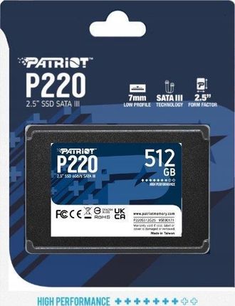 Dysk SSD Patriot P220 512GB 2,5 SATA (P220S512G25) - Opinie i ceny
