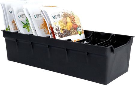 Organizer pojemnik kuchenny na torebki z przyprawami czarny 30x13x8 cm
