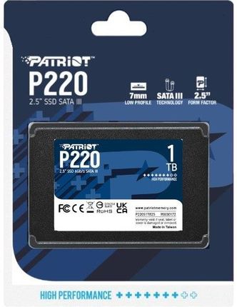 Dysk SSD Patriot P220 1TB 2.5 SATA3 (P220S1TB25) - Opinie i ceny