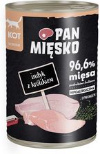 Pan Mięsko Mokra Karma Dla Dorosłych Kotów Indyk Z Królikiem 400G