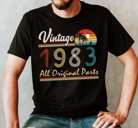 męska koszulka na 40 urodziny vintage 1983 all