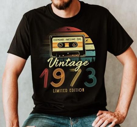 męska koszulka na 50 urodziny vintage 1973