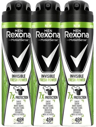 Rexona Men Invisible Fresh Power Deo 3X150 ml